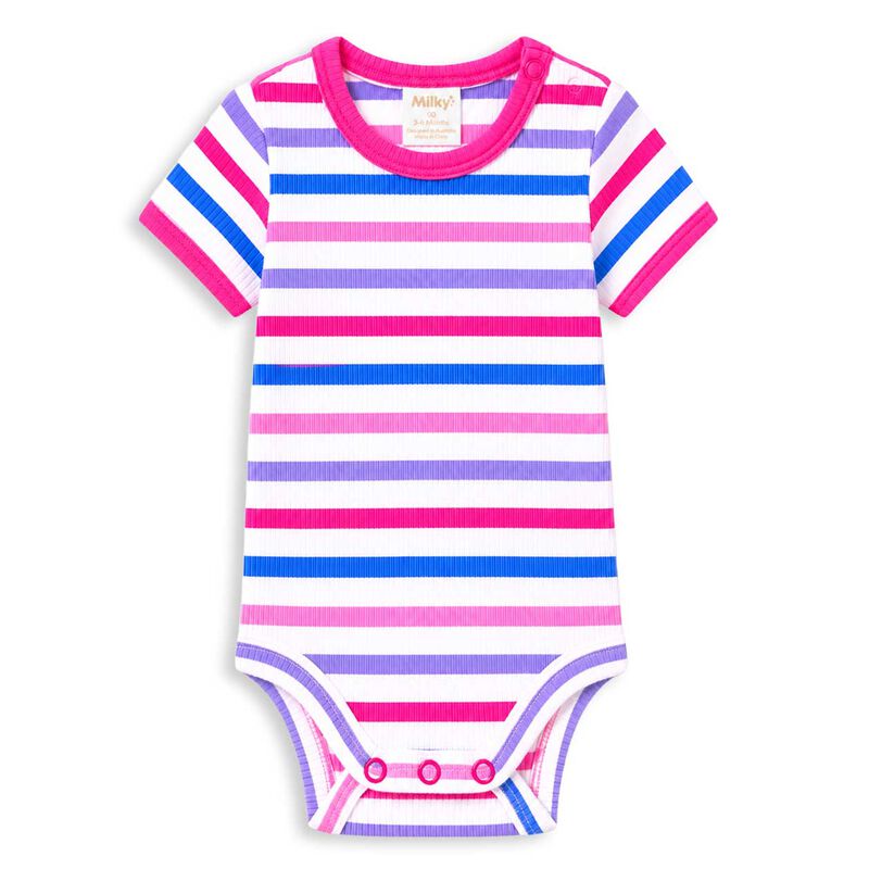 Milky Stripe Rib Bubbysuit 00-1Y image number 0